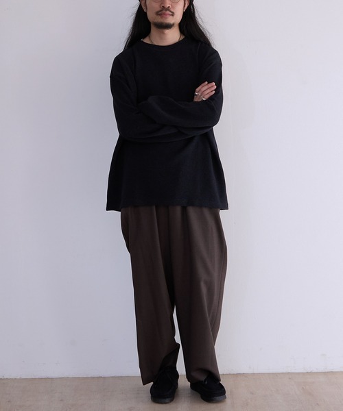 crepuscule（クレプスキュール）の「crepuscule Co/Ra Moss Stitch P/O (2601-001)（Tシャツ/カットソー・メンズ・ブラック・2/0/1）」の6枚目の写真