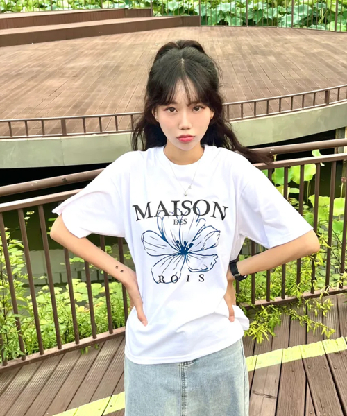ROIDESROIS(ロワデロワ)の「メゾンフラワー 半袖Tシャツ (ホワイト)(Tシャツ/カットソー・レディース・その他・S/M/L/2XL/XL)」の1枚目の写真