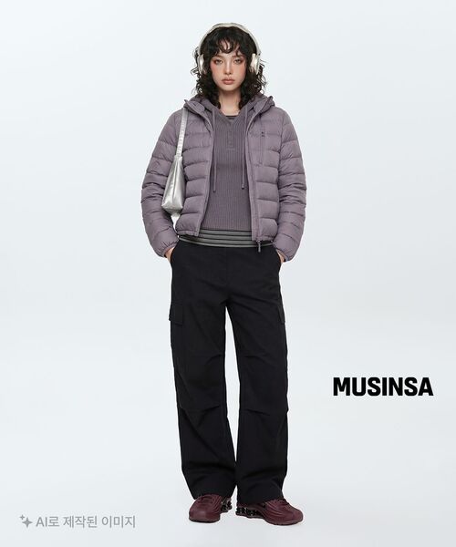 MUSINSA STANDARD WOMAN（ムシンサスタンダードウーマン）の「ウィメンズストライプリブスリム長袖Tシャツ[チャコールグレー]（Tシャツ/カットソー・レディース・その他・SMALL/MEDIUM/LARGE/X-SMALL）」の4枚目の写真