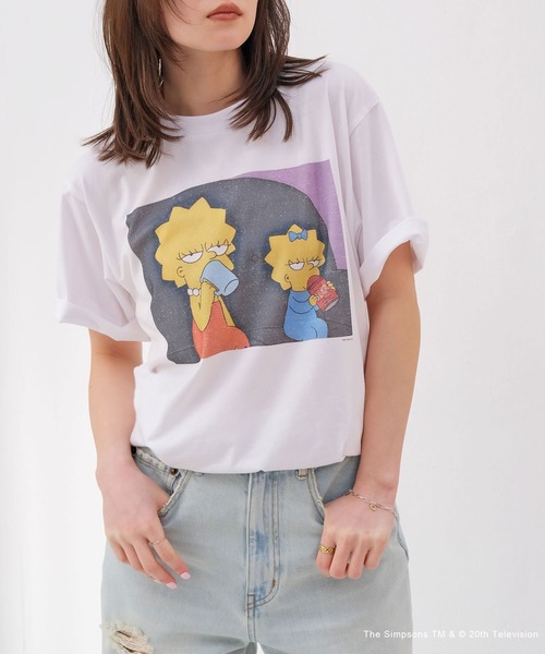 AKTE(アクテ)の「シンプソンズTシャツ(Tシャツ/カットソー・レディース・ホワイト/チャコールグレー・FREE)」の2枚目の写真