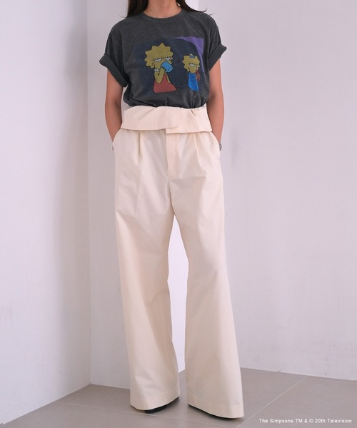 AKTE(アクテ)の「シンプソンズTシャツ(Tシャツ/カットソー・レディース・ホワイト/チャコールグレー・FREE)」の5枚目の写真