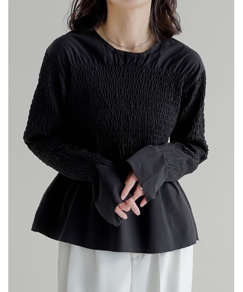 2026S/S COLLECTION]ギンガムチェックシャーリングブラウス（シャツ