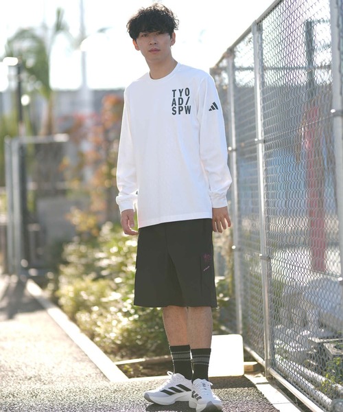 adidas(アディダス)の「adidas/アディダス 長袖 Tシャツ ロンT M VERBIAGE L/S Tシャツ RH346(Tシャツ/カットソー・メンズ・ホワイト×ブラック/ブラック×ホワイト・M/L/XL/2XL/3XL)」の5枚目の写真