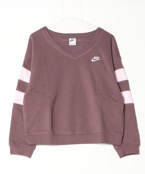 NIKE（ナイキ）の「ナイキ NIKE ナイキ  NSW クラブ フリース VNECK L/S クルー（スウェット・レディース・レッドパープル/ブラック・S/M/L）」の11枚目の写真