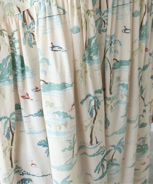 yuni(ユニ )の「Island print tiered open collar ワンピース(ワンピース・レディース・ピンク/ベージュ・FREE)」の22枚目の写真