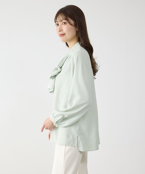 Jayro（ジャイロ）の「リングボウタイブラウス（シャツ/ブラウス・レディース・ベージュ/ブラック/ホワイト系その他/ライトグリーン・M）」の6枚目の写真