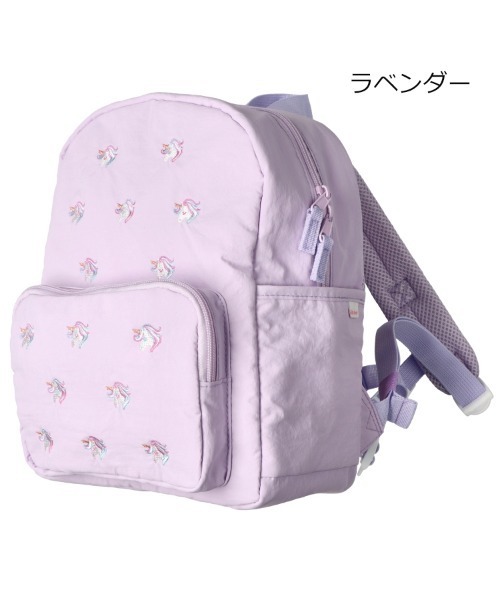 Kids Foret(キッズフォーレ)の「ユニコーン・リボン・働く車・恐竜刺繍リュック(バックパック/リュック・キッズ・ブルー/ネイビー/ラベンダー/ピンク・L/M)」の1枚目の写真