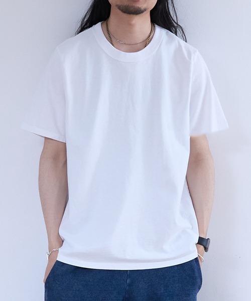 LES TIEN(レスティエン)の「LES TIEN BINDED NECK TEE (HV-2082)(Tシャツ/カットソー・メンズ・ブラック/ブラック系その他2/ホワイト・LARGE/MEDIUM/SMALL)」の1枚目の写真