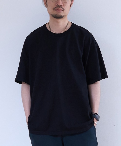 LES TIEN(レスティエン)の「LES TIEN BINDED NECK TEE (HV-2082)(Tシャツ/カットソー・メンズ・ブラック/ブラック系その他2/ホワイト・LARGE/MEDIUM/SMALL)」の2枚目の写真