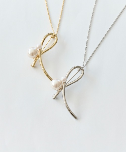 Phoebe（フィービィー）の「2wayクロスメタルパールブローチネックレス　セレモニー/入卒/式典（ネックレス・レディース・イエローゴールド/シルバー・FREE）」の11枚目の写真