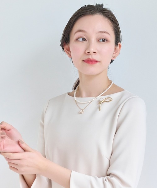 Phoebe（フィービィー）の「2wayクロスメタルパールブローチネックレス　セレモニー/入卒/式典（ネックレス・レディース・イエローゴールド/シルバー・FREE）」の12枚目の写真