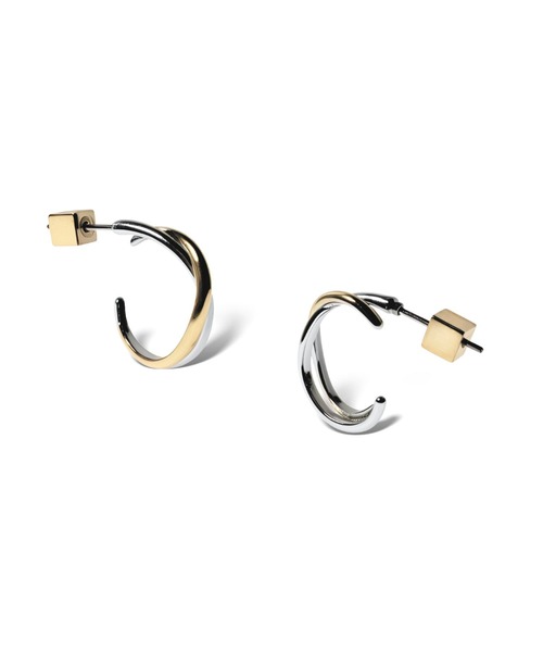Lyvi(ライビィ)の「バイカラー / Crossed Layer Hoop Pierce-Contrast Edition / 金属アレルギー対応(ピアス(両耳用)・レディース・ゴールド系その他・FREE)」の8枚目の写真