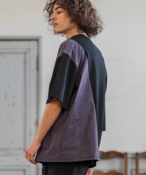 CAMBIO(カンビオ)の「mt10237- 異素材ミックスカットソー(CMB-R0207)(Tシャツ/カットソー・メンズ・ホワイト/ブラック/チャコール・S/M/L)」の10枚目の写真