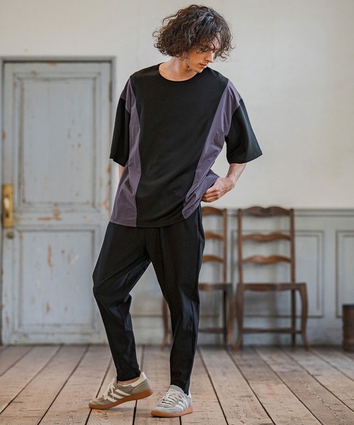 CAMBIO(カンビオ)の「mt10237- 異素材ミックスカットソー(CMB-R0207)(Tシャツ/カットソー・メンズ・ホワイト/ブラック/チャコール・S/M/L)」の11枚目の写真
