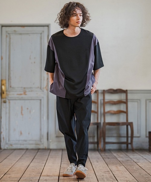 CAMBIO(カンビオ)の「mt10237- 異素材ミックスカットソー(CMB-R0207)(Tシャツ/カットソー・メンズ・ホワイト/ブラック/チャコール・S/M/L)」の12枚目の写真