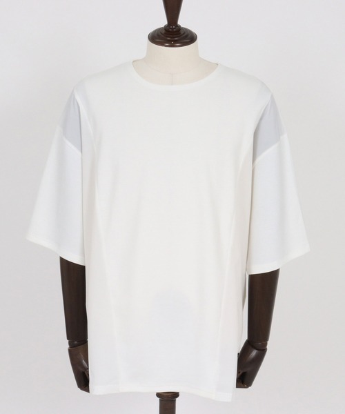 CAMBIO(カンビオ)の「mt10237- 異素材ミックスカットソー(CMB-R0207)(Tシャツ/カットソー・メンズ・ホワイト/ブラック/チャコール・S/M/L)」の17枚目の写真