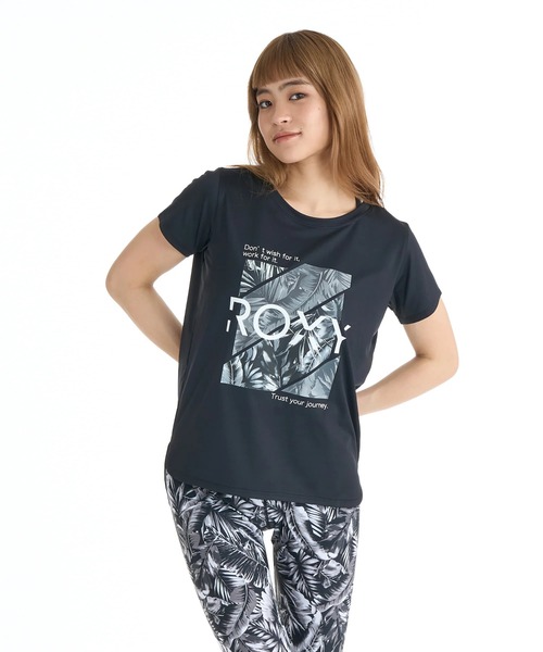 ROXY（ロキシー）の「ROXY ウィメンズ FITNESS GLOW YOUR WAY S/S TE Tシャツ 【2026年春夏モデル】/ロキシーUVカット速乾半袖Tシャツ（Tシャツ/カットソー・レディース・ブラック/ピンク/ミント/ホワイト・SMALL/MEDIUM/LARGE）」の2枚目の写真