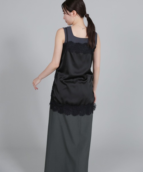 select MOCA Et(セレクトモカエト)の「【Et】Wrap Design I-Line Skirt(スカート・レディース・ベージュ/ダークグレー・FREE)」の15枚目の写真