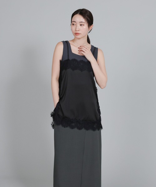 select MOCA Et(セレクトモカエト)の「【Et】Wrap Design I-Line Skirt(スカート・レディース・ベージュ/ダークグレー・FREE)」の14枚目の写真