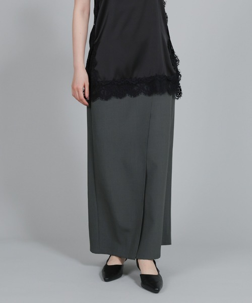select MOCA Et(セレクトモカエト)の「【Et】Wrap Design I-Line Skirt(スカート・レディース・ベージュ/ダークグレー・FREE)」の11枚目の写真