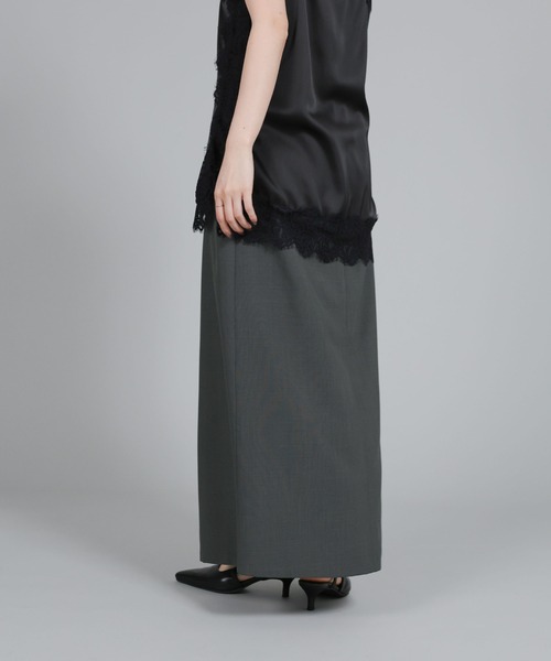 select MOCA Et(セレクトモカエト)の「【Et】Wrap Design I-Line Skirt(スカート・レディース・ベージュ/ダークグレー・FREE)」の13枚目の写真
