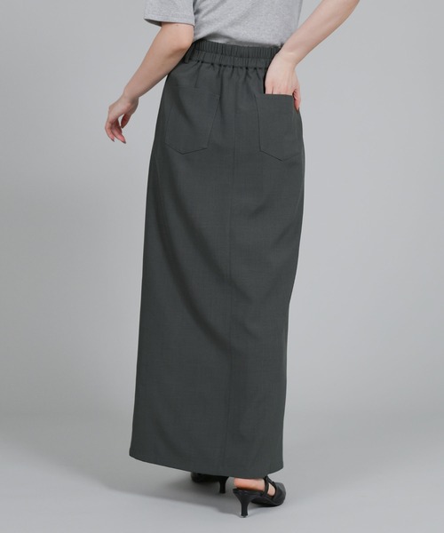 select MOCA Et(セレクトモカエト)の「【Et】Wrap Design I-Line Skirt(スカート・レディース・ベージュ/ダークグレー・FREE)」の7枚目の写真
