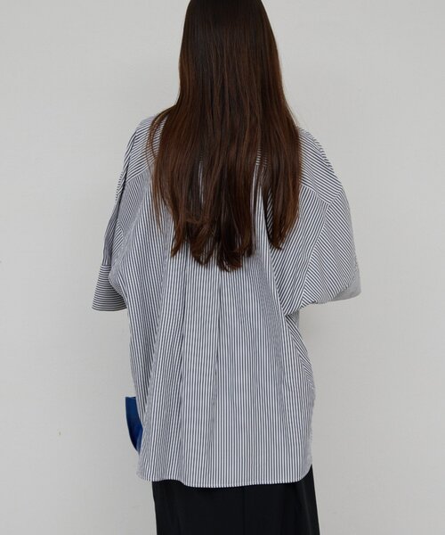 GALLARDAGALANTE（ガリャルダガランテ）の「ハーフスリーブシャツ（シャツ/ブラウス・レディース・グレイッシュベージュ/サックスブルー/ホワイト/ネイビー・FREE）」の19枚目の写真