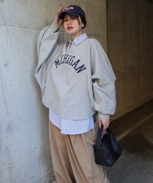 MICHIGAN袖ボリュームドルマンTシャツ