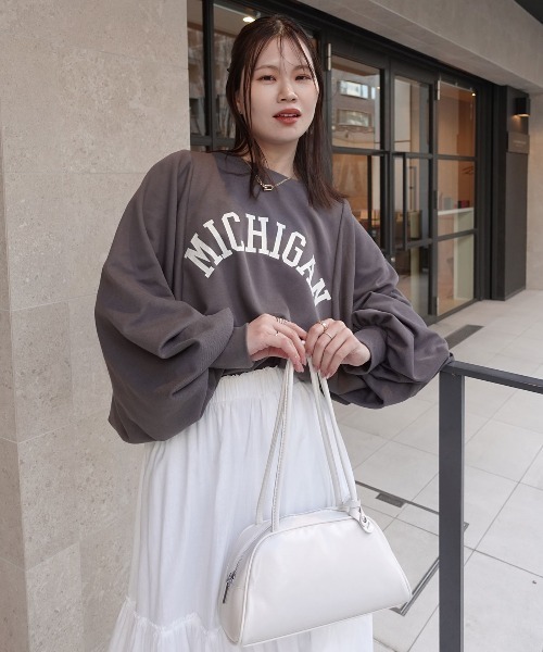 CORNERS（コーナーズ）の「MICHIGAN袖ボリュームドルマンTシャツ（スウェット・レディース・杢グレー/チャコールグレー/ネイビー/グレイッシュベージュ・FREE）」の11枚目の写真