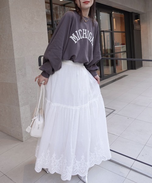 CORNERS（コーナーズ）の「MICHIGAN袖ボリュームドルマンTシャツ（スウェット・レディース・杢グレー/チャコールグレー/ネイビー/グレイッシュベージュ・FREE）」の13枚目の写真