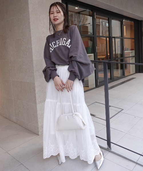 CORNERS（コーナーズ）の「MICHIGAN袖ボリュームドルマンTシャツ（スウェット・レディース・杢グレー/チャコールグレー/ネイビー/グレイッシュベージュ・FREE）」の14枚目の写真