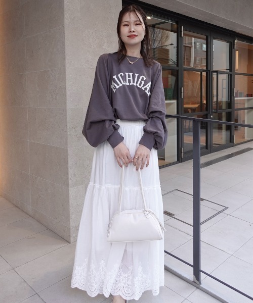 CORNERS（コーナーズ）の「MICHIGAN袖ボリュームドルマンTシャツ（スウェット・レディース・杢グレー/チャコールグレー/ネイビー/グレイッシュベージュ・FREE）」の15枚目の写真