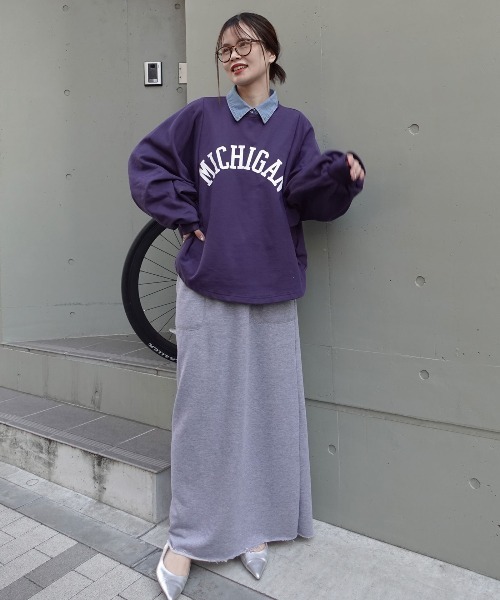 CORNERS（コーナーズ）の「MICHIGAN袖ボリュームドルマンTシャツ（スウェット・レディース・杢グレー/チャコールグレー/ネイビー/グレイッシュベージュ・FREE）」の18枚目の写真