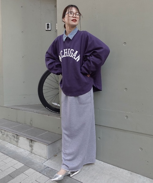 CORNERS（コーナーズ）の「MICHIGAN袖ボリュームドルマンTシャツ（スウェット・レディース・杢グレー/チャコールグレー/ネイビー/グレイッシュベージュ・FREE）」の19枚目の写真