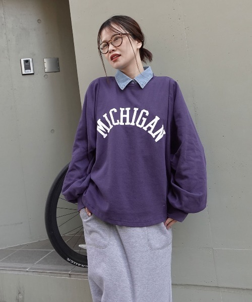 CORNERS（コーナーズ）の「MICHIGAN袖ボリュームドルマンTシャツ（スウェット・レディース・杢グレー/チャコールグレー/ネイビー/グレイッシュベージュ・FREE）」の22枚目の写真