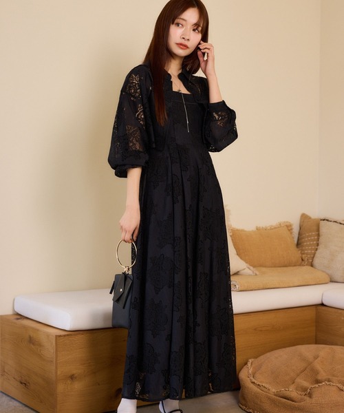 mysty woman(ミスティウーマン)の「レースキャミワンピシャツSET 659251(ワンピース・レディース・ブラック/オフホワイト・FREE)」の7枚目の写真