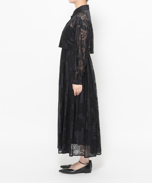 mysty woman(ミスティウーマン)の「レースキャミワンピシャツSET 659251(ワンピース・レディース・ブラック/オフホワイト・FREE)」の9枚目の写真