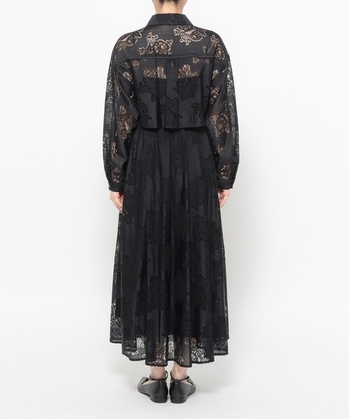 mysty woman(ミスティウーマン)の「レースキャミワンピシャツSET 659251(ワンピース・レディース・ブラック/オフホワイト・FREE)」の10枚目の写真