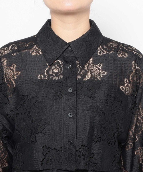 mysty woman(ミスティウーマン)の「レースキャミワンピシャツSET 659251(ワンピース・レディース・ブラック/オフホワイト・FREE)」の11枚目の写真