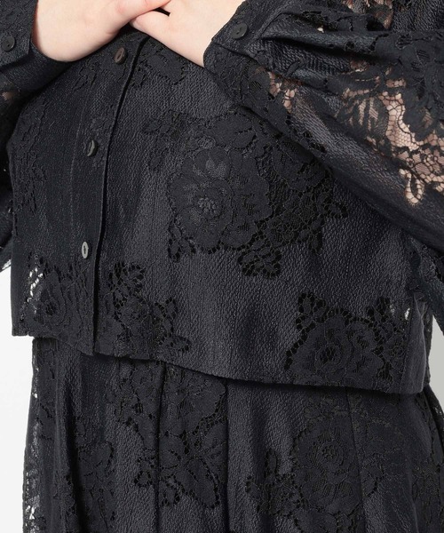 mysty woman(ミスティウーマン)の「レースキャミワンピシャツSET 659251(ワンピース・レディース・ブラック/オフホワイト・FREE)」の13枚目の写真