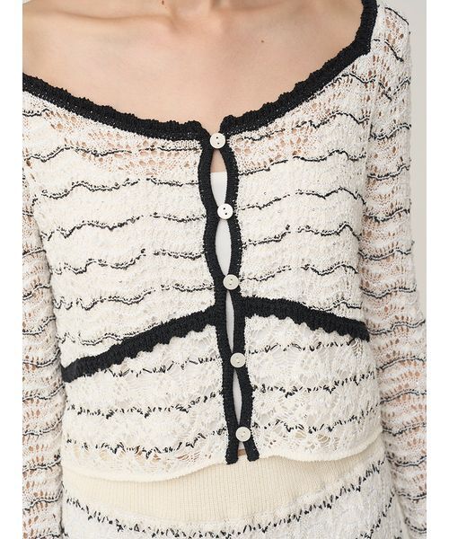 SNIDEL（スナイデル）の「クロシェニットトップス（ニット/セーター・レディース・その他/イエロー/ネイビー・F）」の15枚目の写真