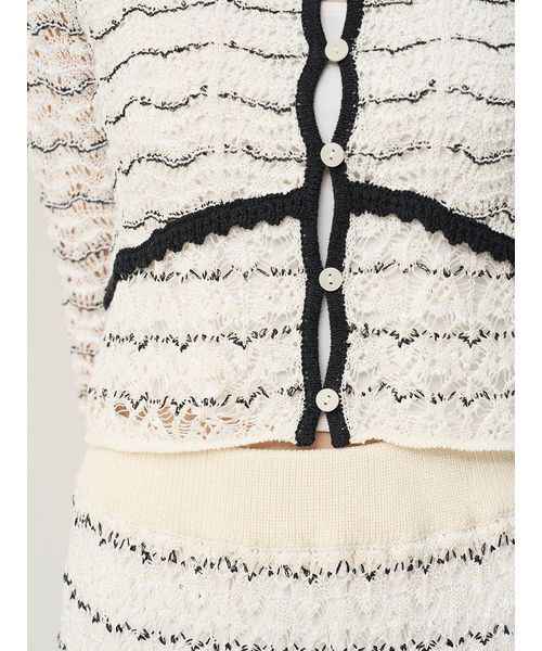 SNIDEL（スナイデル）の「クロシェニットトップス（ニット/セーター・レディース・その他/イエロー/ネイビー・F）」の5枚目の写真