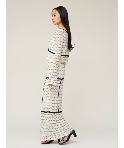 SNIDEL（スナイデル）の「クロシェニットトップス（ニット/セーター・レディース・その他/イエロー/ネイビー・F）」の7枚目の写真