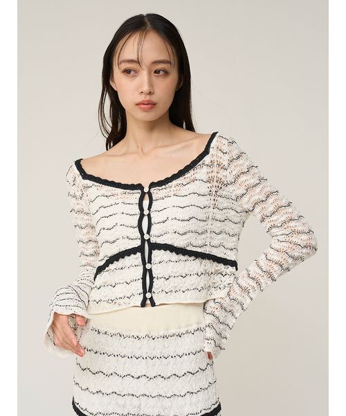 SNIDEL（スナイデル）の「クロシェニットトップス（ニット/セーター・レディース・その他/イエロー/ネイビー・F）」の17枚目の写真