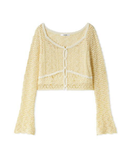 SNIDEL（スナイデル）の「クロシェニットトップス（ニット/セーター・レディース・その他/イエロー/ネイビー・F）」の18枚目の写真