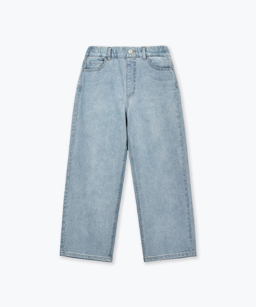MUSINSA STANDARD KIDS（ムシンサスタンダードキッズ）の「エクストラワイドデニムパンツ [ライトインディゴ]（デニムパンツ・レディース・その他・110/120/130/140/150/160）」の3枚目の写真