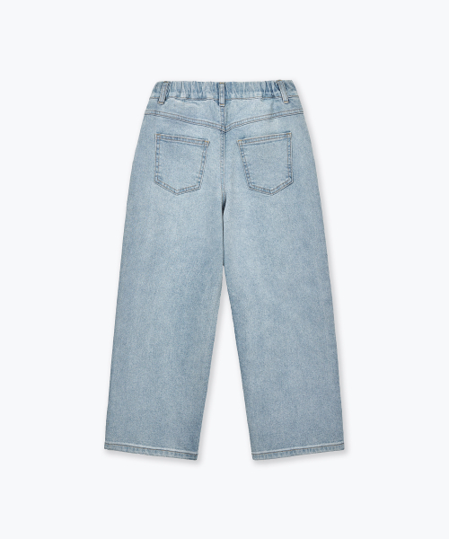 MUSINSA STANDARD KIDS（ムシンサスタンダードキッズ）の「エクストラワイドデニムパンツ [ライトインディゴ]（デニムパンツ・レディース・その他・110/120/130/140/150/160）」の4枚目の写真