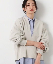 LU裏毛キーネックカットソー