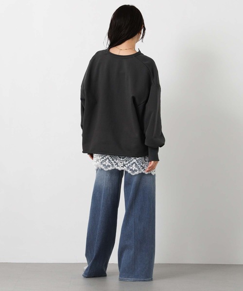 Gready Brilliant(グレディブリリアン)の「LU裏毛キーネックカットソー(Tシャツ/カットソー・レディース・グレイッシュベージュ/チャコールグレー/オフホワイト・38)」の14枚目の写真