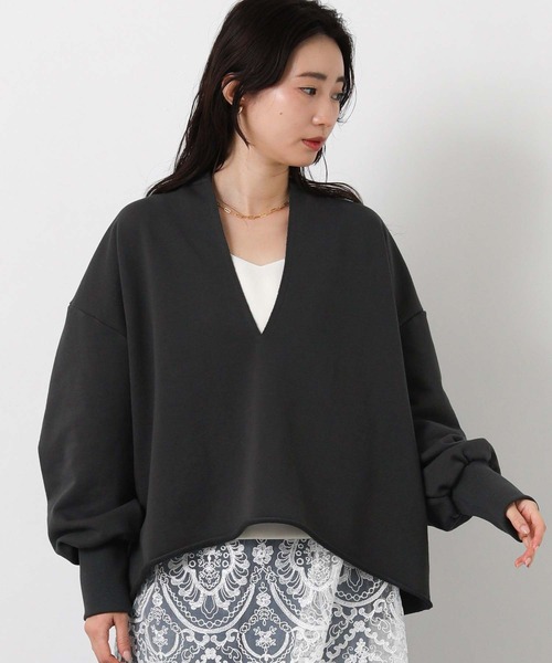 Gready Brilliant(グレディブリリアン)の「LU裏毛キーネックカットソー(Tシャツ/カットソー・レディース・グレイッシュベージュ/チャコールグレー/オフホワイト・38)」の16枚目の写真